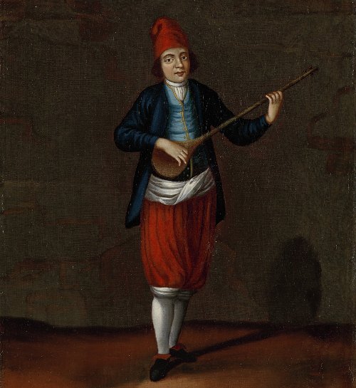 Greek of the islands of the archipelago, playing the Tabour