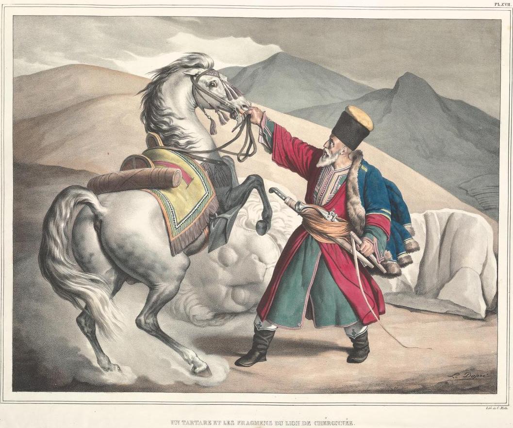 Un Tartare et les Fragments du Lion de Chéronnée, by Louis Dupré, 1825.