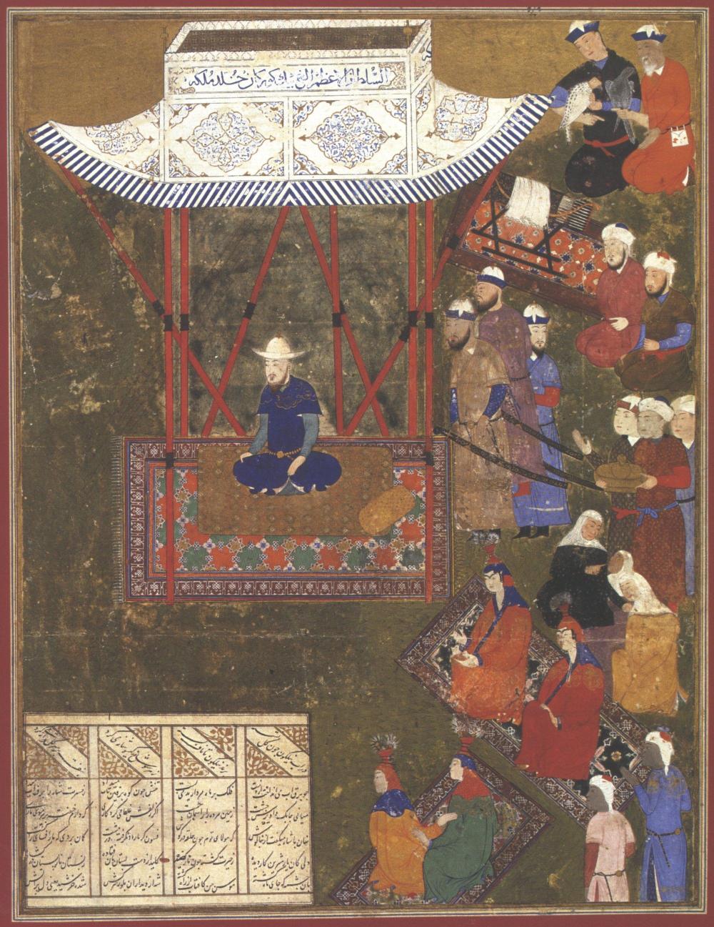 Ulugh Beg, eldest son of Shah Rukh, seated on a carpet, Samarqand, 1435-1440