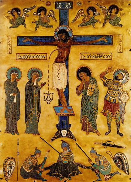 Byzantine Gold and Enamel Icon of the Crucifixion, 11th or early 12th Century. House of Wittelsbach, Bavaria, Germany.