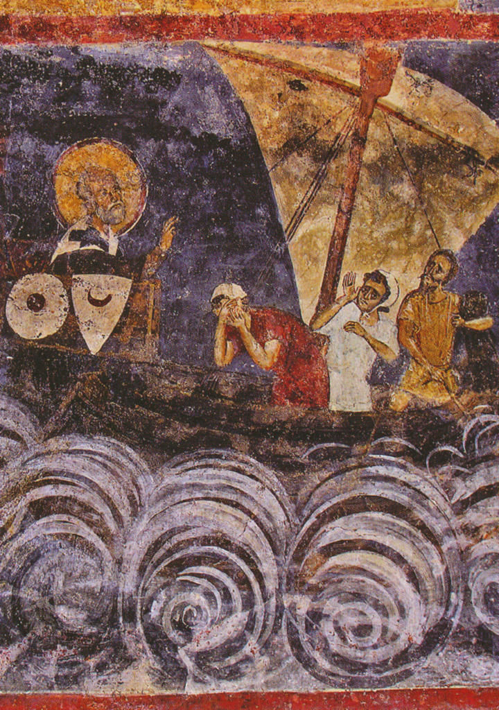 Miracle at Sea, Life of St. Nicholas, Boyana Church, Bulgaria, 1259AD