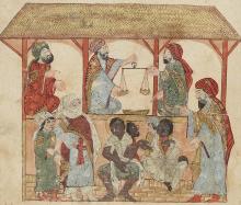 folio 105r al-Harith in the slave market