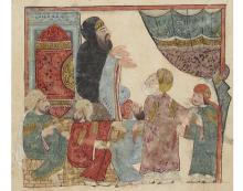 folio 114v Abu Zayd and his son before the Kadi