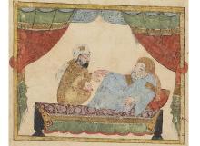 folio 160v Abu Zayd dying and his son