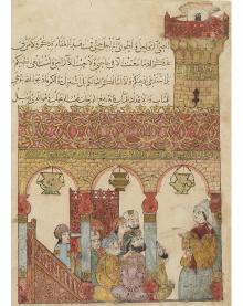 folio 164v Abu Zayd in the mosque of Basra