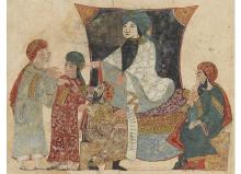 folio 21r Abu Zayd and his son before the Kadi