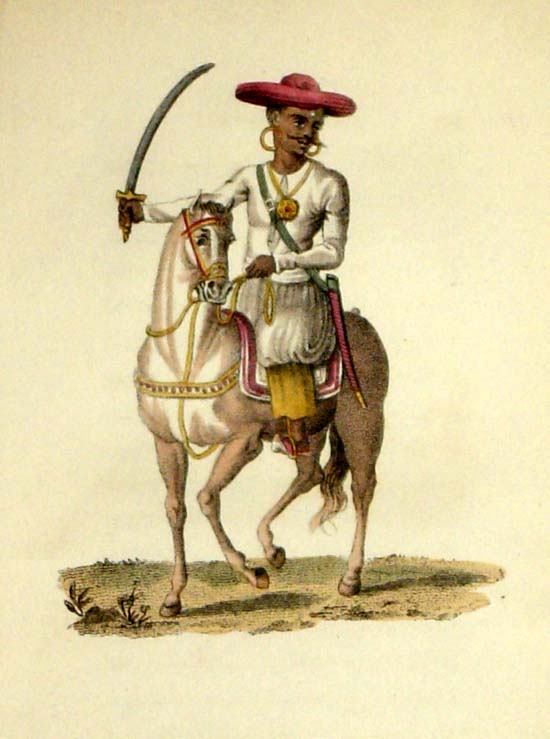 Mahratta Cavalry 'The World in Miniature: Hindoostan', by Frederic Shoberl, 1820s