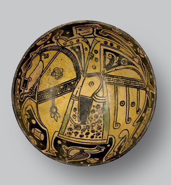 Bowl with a mounted soldier, 10th century, Nishapur, Eastern Persia. Barakat Gallery, ADC.92.