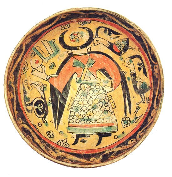 Bowl with a man with crescent horns in place of a head, c.10th Century, Samanid Nishapur, Iran. Anavian Gallery 5320.