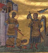 Menologion of Basil II, p.3 - Joshua and the Angel.