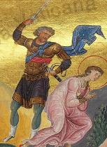 Menologion of Basil II, p.224 - The Martyrdom of St Barbara.