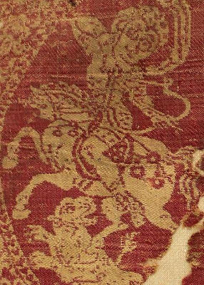 Egyptian or Arab Horse Archer on a Samite Textile, Egypt 6th-7th centuries, Victoria and Albert Museum 2181B-1900