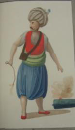 Topçu, artilleryman in 'Costumes Turcs'. Diez Album. British Museum.