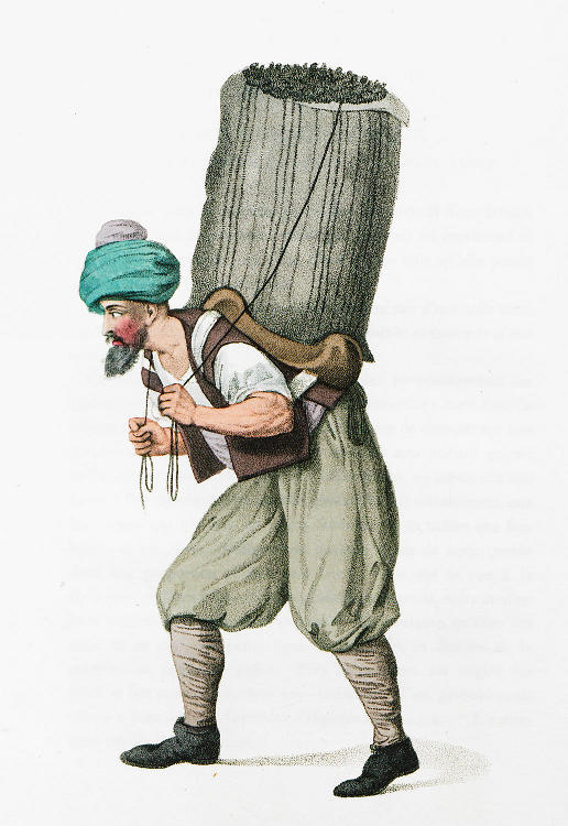 Costume of Turkey after Octavien Dalvimart - A Hamal, or common porter.