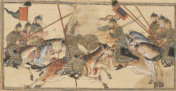 Battle between Mahmud ibn Sebuktegin, Ghaznavid ruler, and Abu Ali ibn Simjuri, f114v