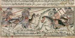 Battle of the Pandavas and the Kauravas, from the Indian epic, the Mahabharata, f25a/265a