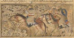 Eskandar enters the Land of Darkness, f19r