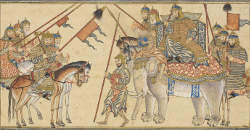 Ghaznavid ruler Mahmud ibn Sebuktegin defeats Ilak Khan, ruler of Bengal, f127v