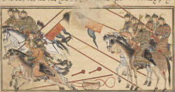 Mahmud ibn Sebuktegin, Ghaznavid ruler, routing rebels in Qasdar, f109v