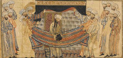 Mohammed positions the black stone at the Kaaba, f45r