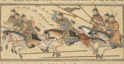 Tughan Khan, ruler of Bengal, in Battle, f133v