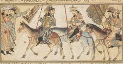 Battle Between Abu'l-Qasim and the Samanid Muntasir, upper, & Muntasir Crossing the Jayhun, lower, f122r