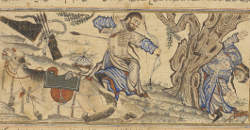 The dying Rostam shoots Shaghad, f15v