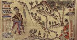 The mountains between India and Tibet, with a female pilgrim in Indian dress, f22a/262a