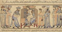 The widow and son of Siyavush to Kavus, f16v