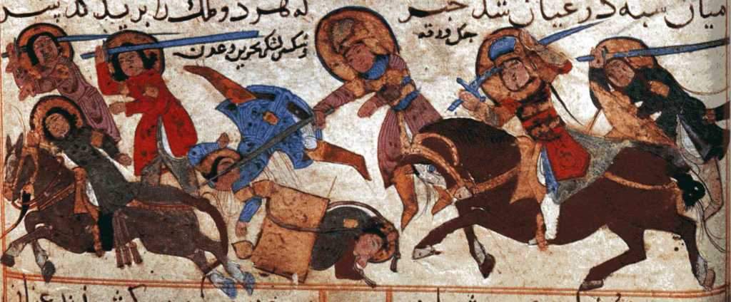 Scene of war; Warqah brings defeat to the army of Bahrain and Adan and the pursuit